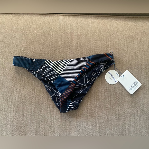 NWT Carve Designs Sanitas Reversible Swim Bottom- black floral, geo print Small - Picture 5 of 9